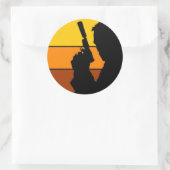 Sticker Rond The man with the gun silhouette (Sac)