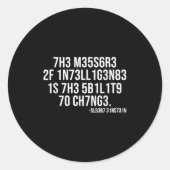 Sticker Rond The Measure Of Intelligence Coded Motivational Sci (Devant)