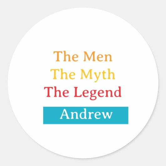 Sticker Rond The Men, The Myth, The Legend personalized (Devant)