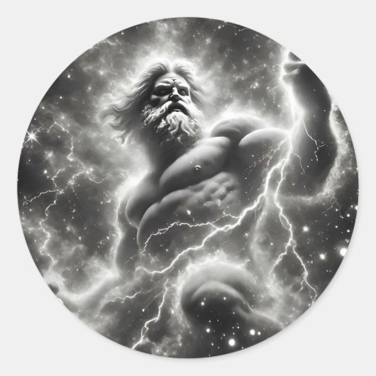 Sticker Rond the mighty zeus (Devant)