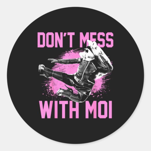 Sticker Rond The Muppets Miss Ggy Don't Mess With Moi Small  (Devant)