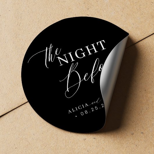 Sticker Rond The night before elegant wedding rehearsal dinner
