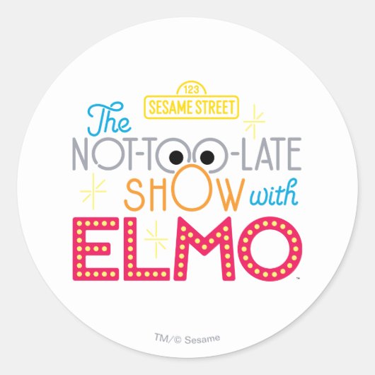 Sticker Rond The Not-Too-Late Show avec Elmo (Devant)