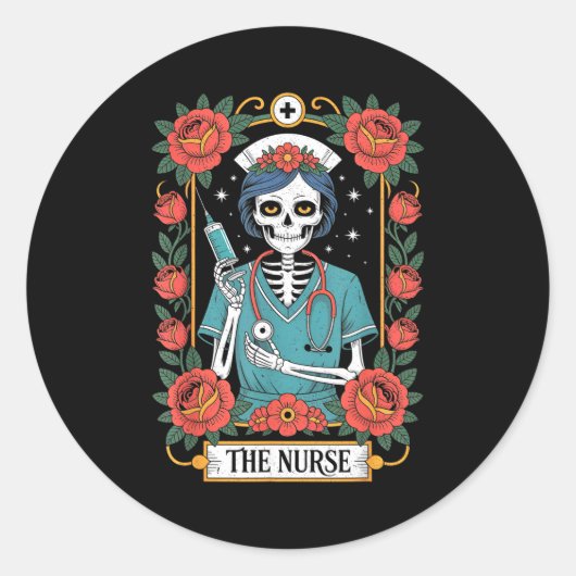 Sticker Rond The Nurse Tarot Card  (Devant)