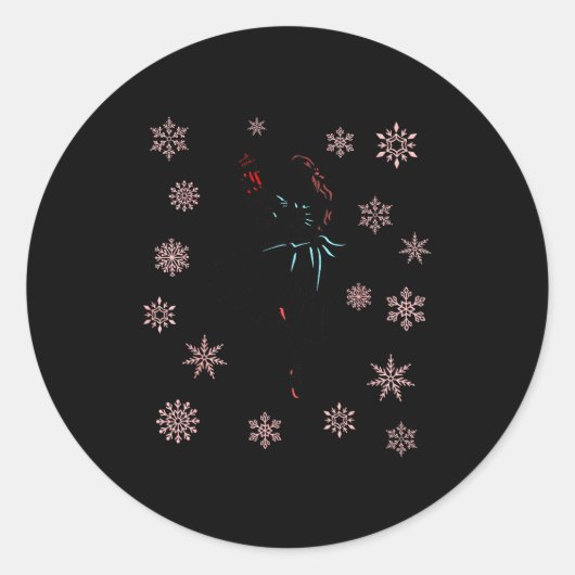 Sticker Rond The Nutcracker Ballet And Clara Ballerina Christma (Devant)