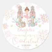 Sticker Rond The Nutcracker Ballet Blush Pink Winter Onederland (Devant)