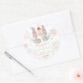 Sticker Rond The Nutcracker Ballet Blush Pink Winter Onederland (Enveloppe)