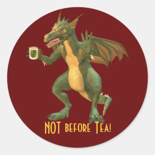 Sticker Rond Thé ou dragon de café