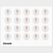 Sticker Rond Thé Party de Mariage Fleurs Sauvages Aquarelle (Feuille)