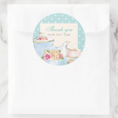 Sticker Rond Thé Party Merci Pointillé (Sac)