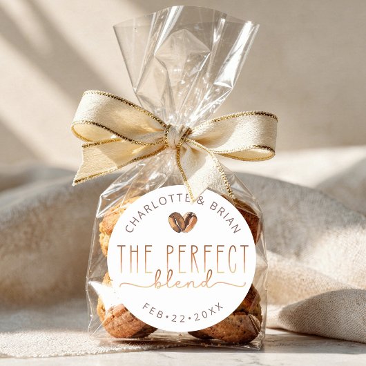Sticker Rond The Perfect Blend Coffee Wedding Shower