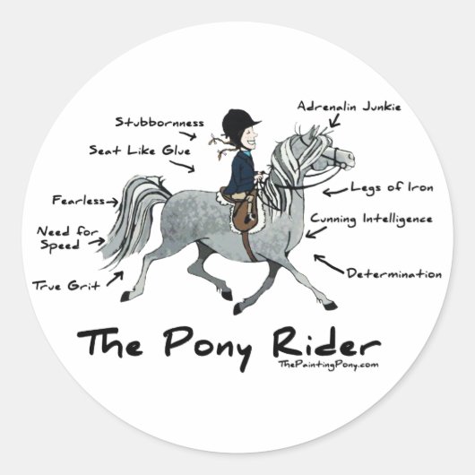 Sticker Rond The Pony Rider (Devant)