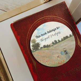 Sticker Rond The Poppy Field near Argenteuil by Claude Monet