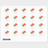 Sticker Rond Thé rose rose orangé mariage confetti toss  (Feuille)