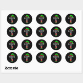 Sticker Rond The Sleepy Elf Group Matching Family Christmas Gif (Feuille)