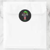 Sticker Rond The Sleepy Elf Group Matching Family Christmas Gif (Sac)