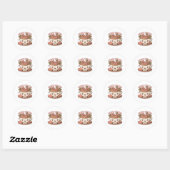 Sticker Rond Thé Temps de Rose Thé Kawaii (Feuille)