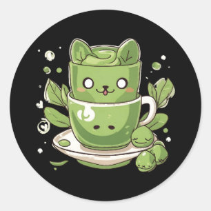 Sticker Rond thé vert matcha