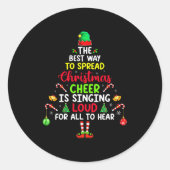 Sticker Rond The Way To Spread Christmas Cheer Is Singing Loud  (Devant)
