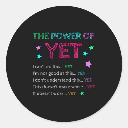 Sticker Rond The Wer Of Yet Back To School Insrational Teacher (Devant)