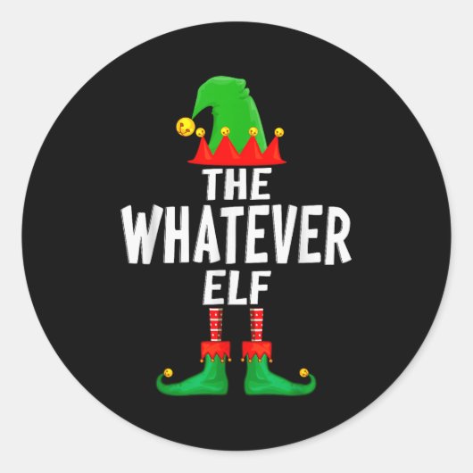 Sticker Rond The Whatever Elf Matching Family Christmas  (Devant)