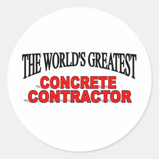 Sticker Rond The World's Greatest Concrete Contractor (Devant)