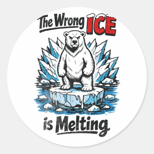 Sticker Rond The Wrong ICE is Melting (Devant)
