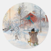 Sticker Rond The Yard and Washhouse par Carl Larsson (Devant)