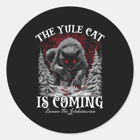 Sticker Rond The Yule Cat Is Coming  (Devant)