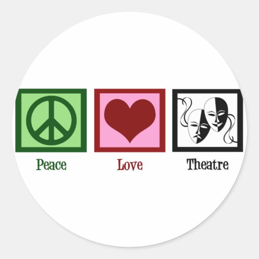 Sticker Rond Théâtre Peace Love (Devant)