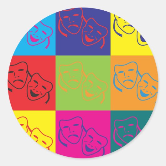 Sticker Rond Théâtre Pop Art (Devant)