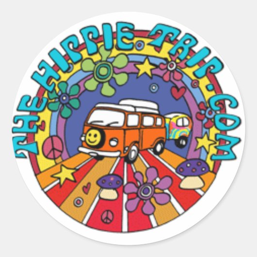 Sticker Rond TheHippieTrip.com (Devant)