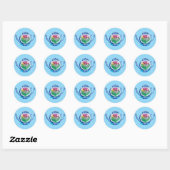 Sticker Rond Théière à fleurs (Feuille)