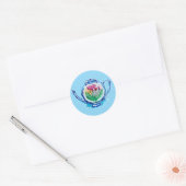 Sticker Rond Théière à fleurs (Enveloppe)