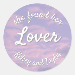 Sticker Rond Thème amoureux de nuages de rêve