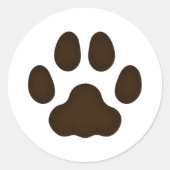 Sticker Rond Thème animal Empreinte de patte de chat (Brown fon (Devant)