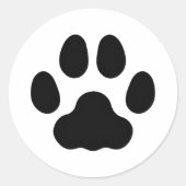 Sticker Rond Thème animal Empreinte de patte de chat (Noir) (Devant)