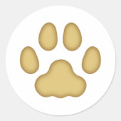 Sticker Rond Thème animal Empreinte de patte de chat (Tan) (Devant)