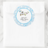 Sticker Rond Thème Baby shower Blue Baby Owl (Sac)