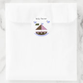 Sticker Rond Thème Baby shower voilier (Sac)