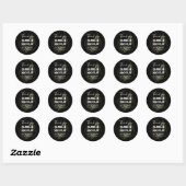 Sticker Rond Thème Botanique Mariage Arché Noir Moderne (Feuille)