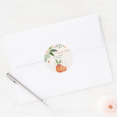 Sticker Rond Thème Botanique Petite Cutie Orange Citrus (Enveloppe)