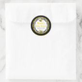 Sticker Rond Thème Bumble Noir Blanc Jaune Fête Prénatale Bébé (Sac)
