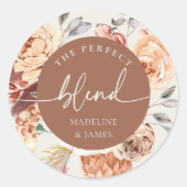 Sticker Rond Thème Café "Le Mélange Parfait" Mariage Faveur (Devant)