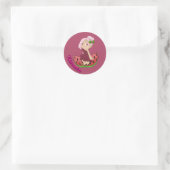 Sticker Rond Thème Chibi Pastèque Mignon avec Melons Tranchés (Sac)