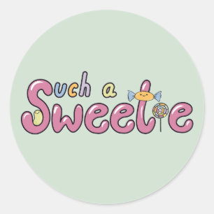 Sticker Rond Thème de bonbons Kawaii