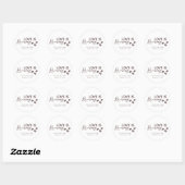 Sticker Rond Thème de café de mariage Love is Brewing (Feuille)