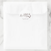 Sticker Rond Thème de café de mariage Love is Brewing (Sac)