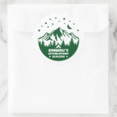 Sticker Rond Thème de camping vert pour enterrement de vie de j (Sac)