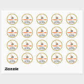 Sticker Rond Thème de construction mignonne Cours d'anniversair (Feuille)